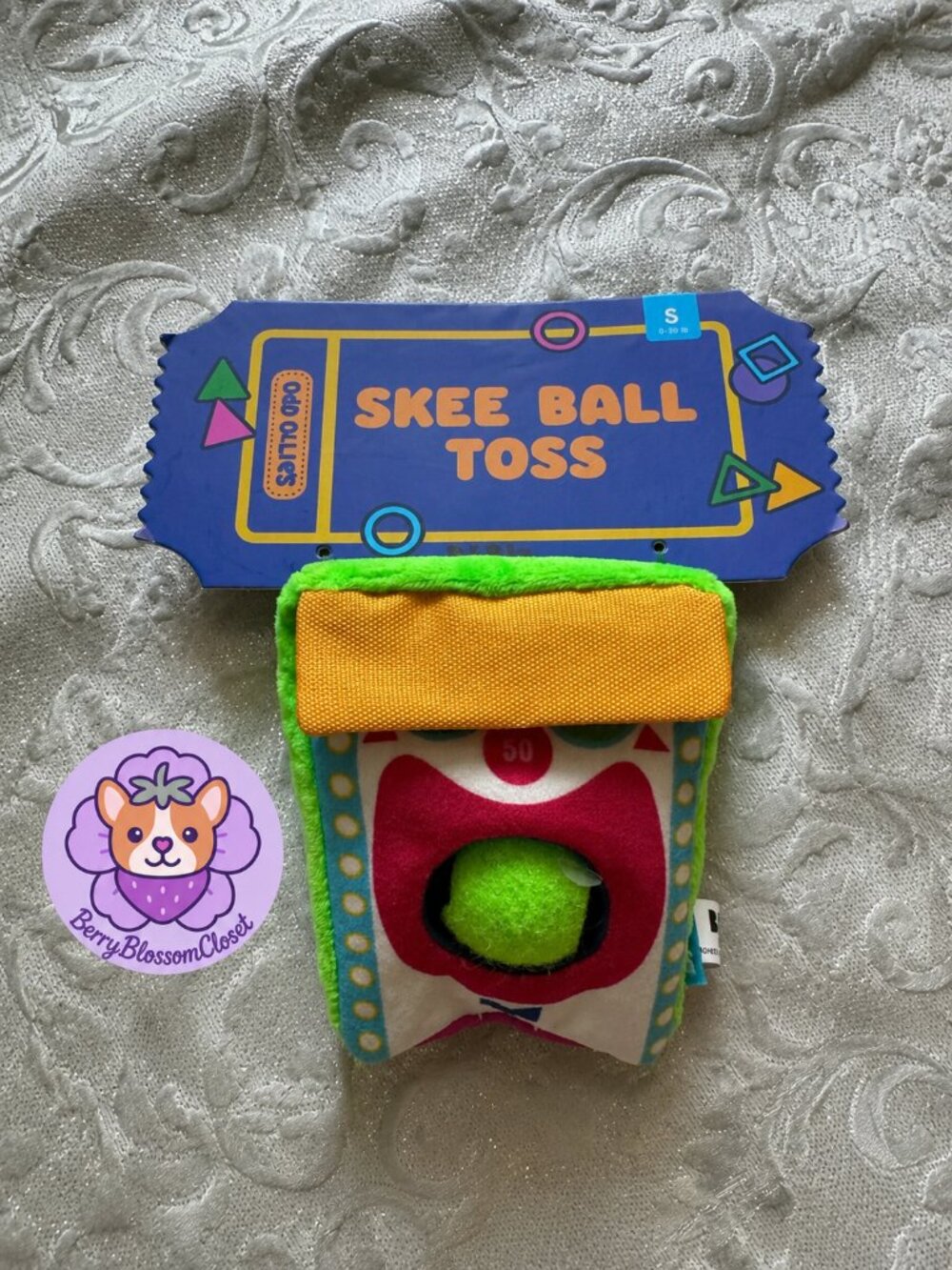 BARK Skee Ball Toss Plush Dog Toy with Ball